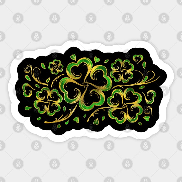 Irish Shamrock Four-leaf Lucky Clover Sticker by Nartissima